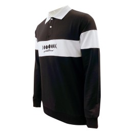 Customized Long Sleeve Stitching Black White Pol Design Contrast Color Collar Contrast Color Flat Machine Embroidered English Logo Threaded Cuffs Embroidered Logo Black Spain Retail P1355 Customized Long Sleeve Stitching Black White Pol Design Contrast Color Collar Contrast Color Flat Machine Embroidered English Logo Threaded Cuffs Embroidered Logo Black Spain Retail P1355